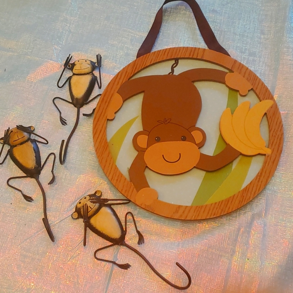 Like new lambs and ivy kids room nursery decor jungle monkey